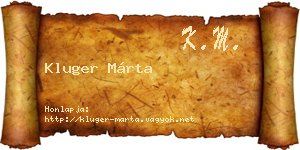Kluger Márta névjegykártya